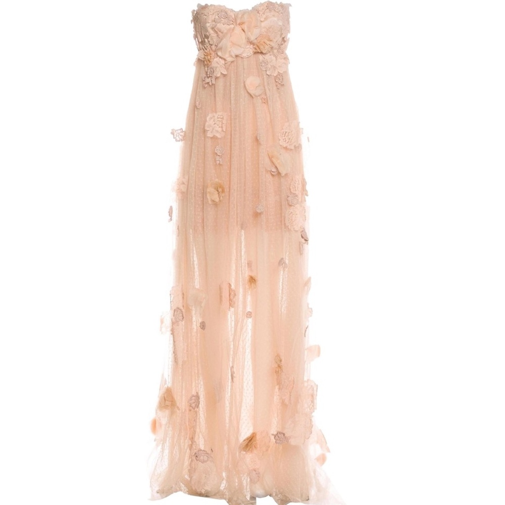 SOLD -Dolce & Gabbana Peach Lace Gown - Picture 1 of 3